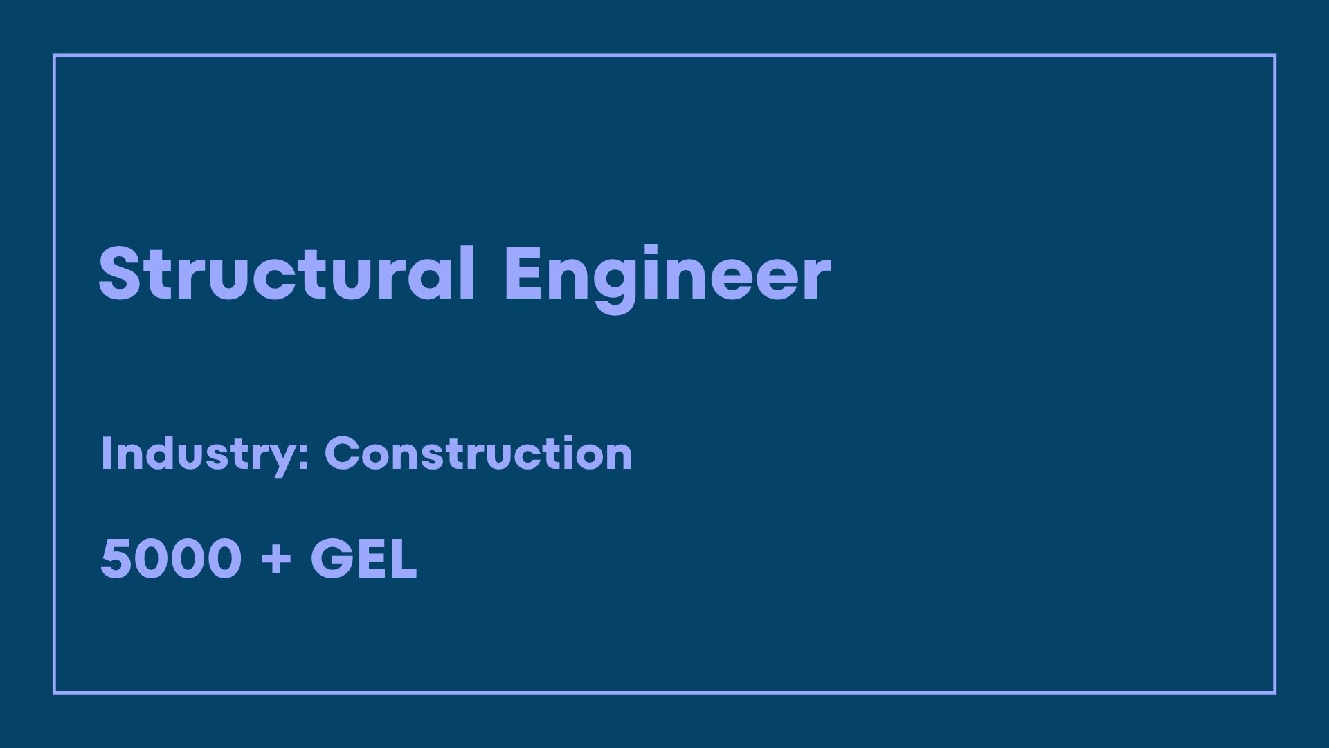 Strcutrual Engineer ვაკანსია